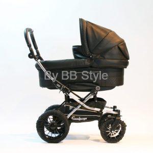 Emmaljunga Duo S – svart leatherette