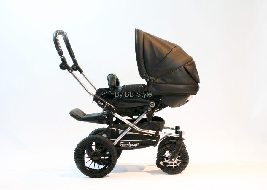 Emmaljunga Duo S – svart leatherette